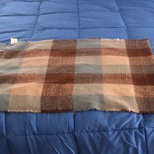 New Love of Fashion shawl scarf brown and light blue.